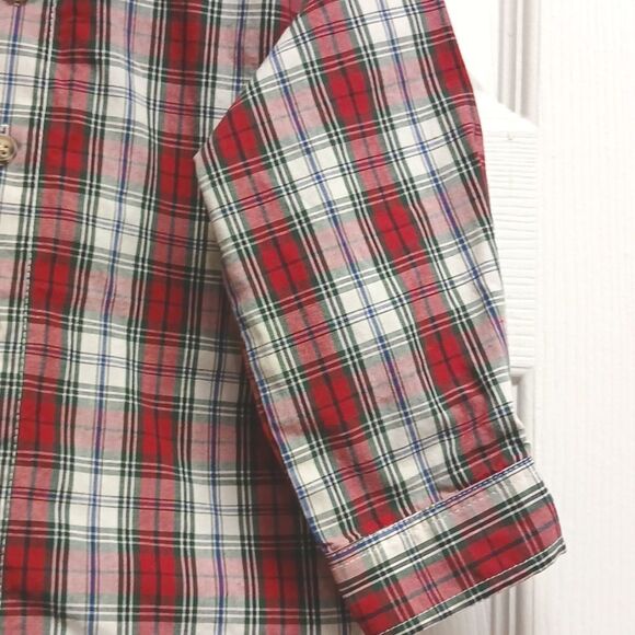 GOODLAD Boys Size 24M Red Checkered Button Down Dress Shirt - Picture 3 of 7
